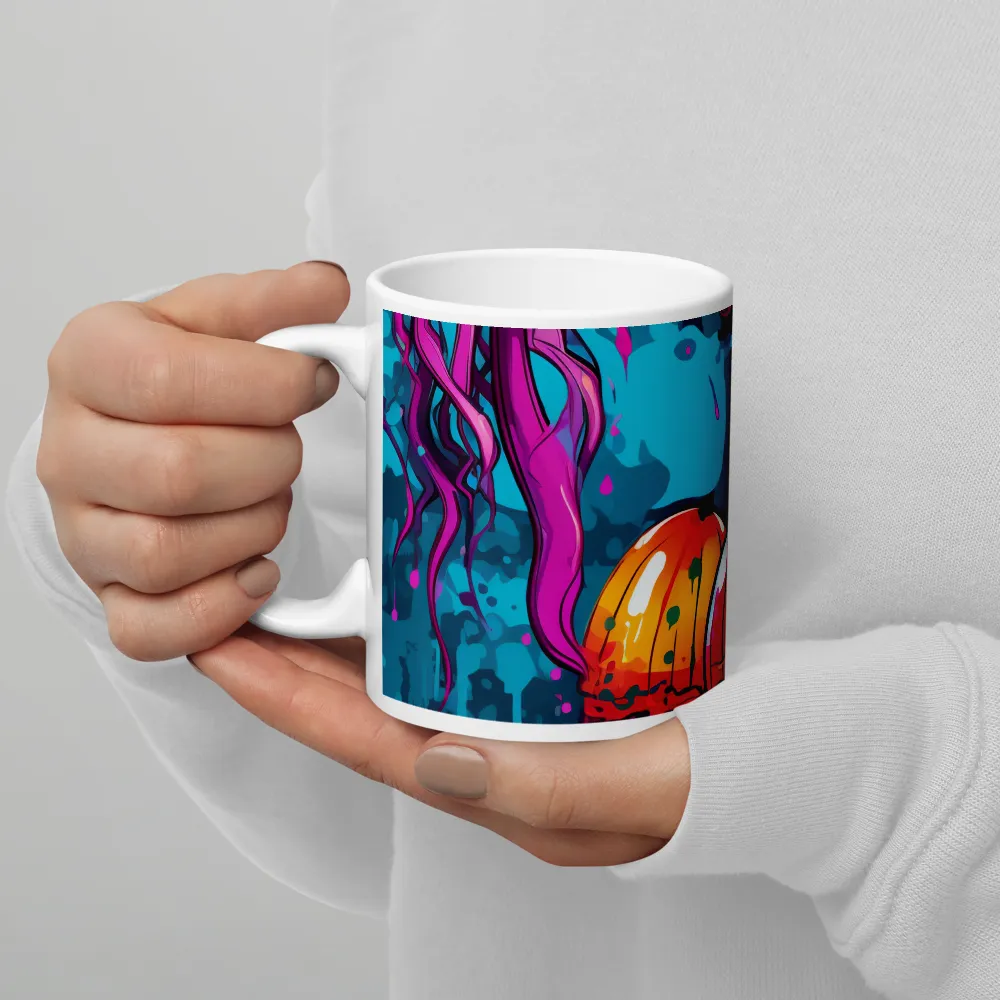 Underwater Symphony of Jellyfish | Mug with White inside | 11 oz