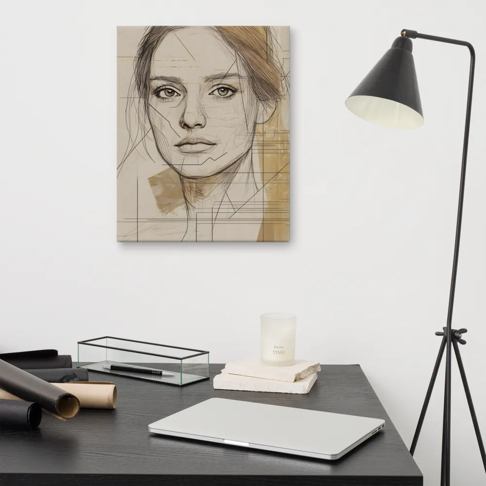 Geometric Elegance: A Modern Portrait | Canvas | 16″×20″
