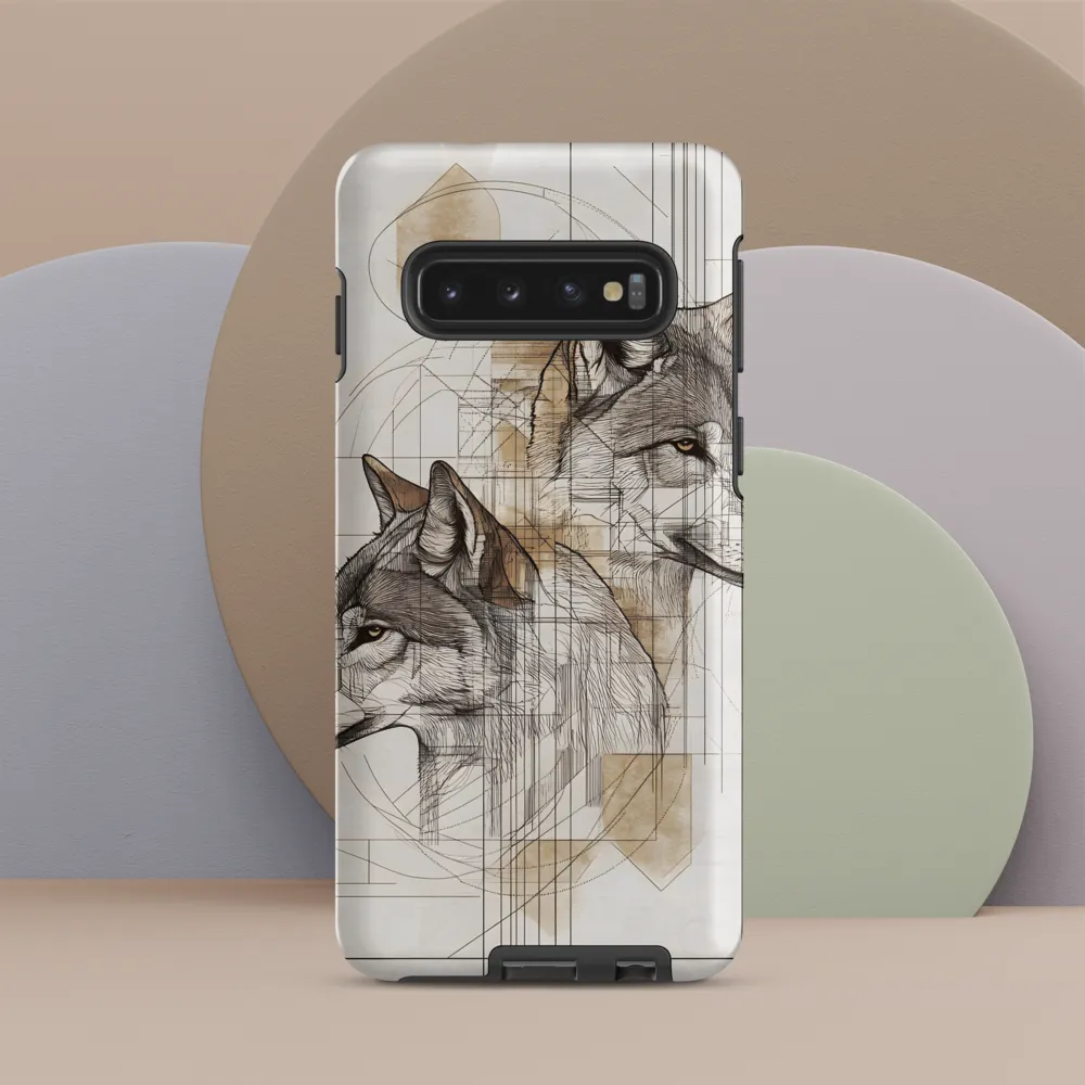 Geometric Harmony: The Essence of Wolves | Phone Case |  S10 | Tough Case | Matte