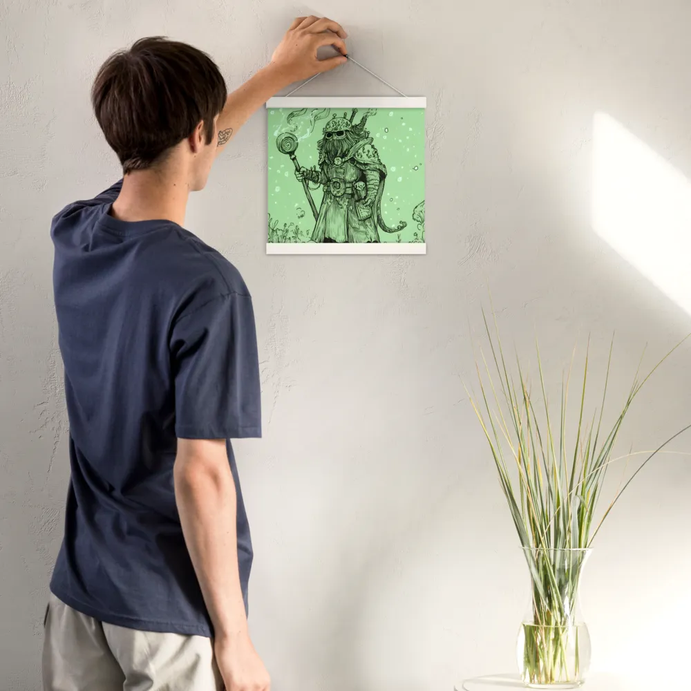 The Enigmatic Wizard | Poster With White Wood Hanger | 12″×12″