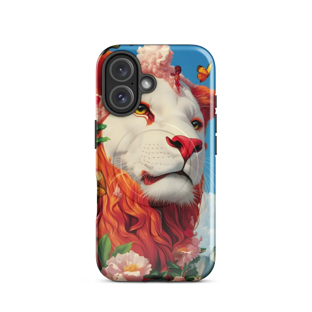 Majestic Lion Amidst Floral Splendor