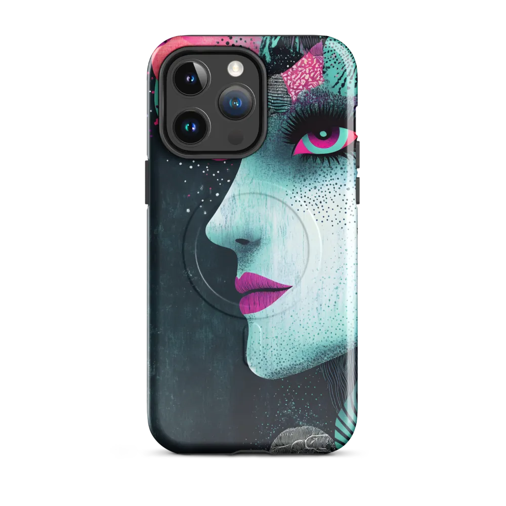 Mystical Beauty in Blue and Pink | Phone Case |  14 Pro Max | MagSafe® Tough Case | Glossy