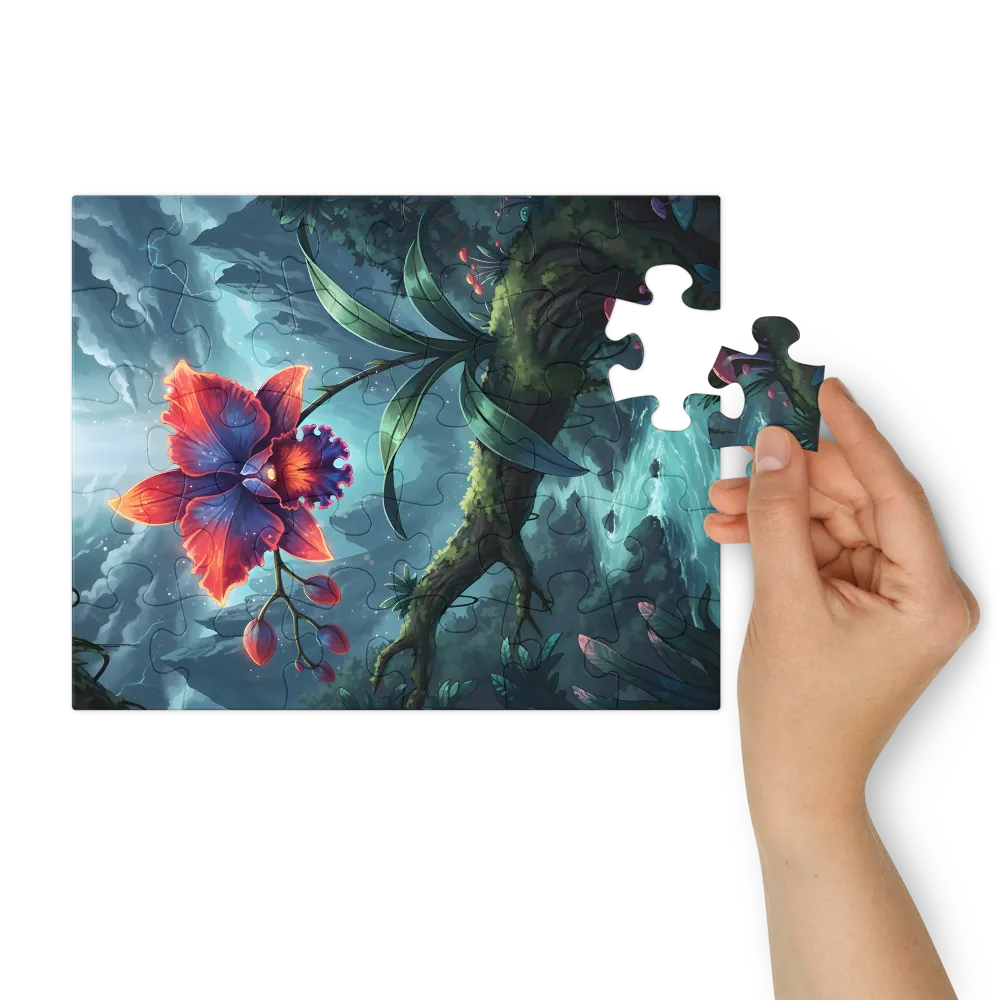 Moonlit Orchid 
 Jigsaw Puzzle in Tin Box