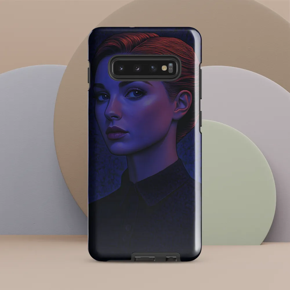 Ethereal Portrait in Blue and Red | Phone Case |  S10 Plus | Tough Case | Glossy