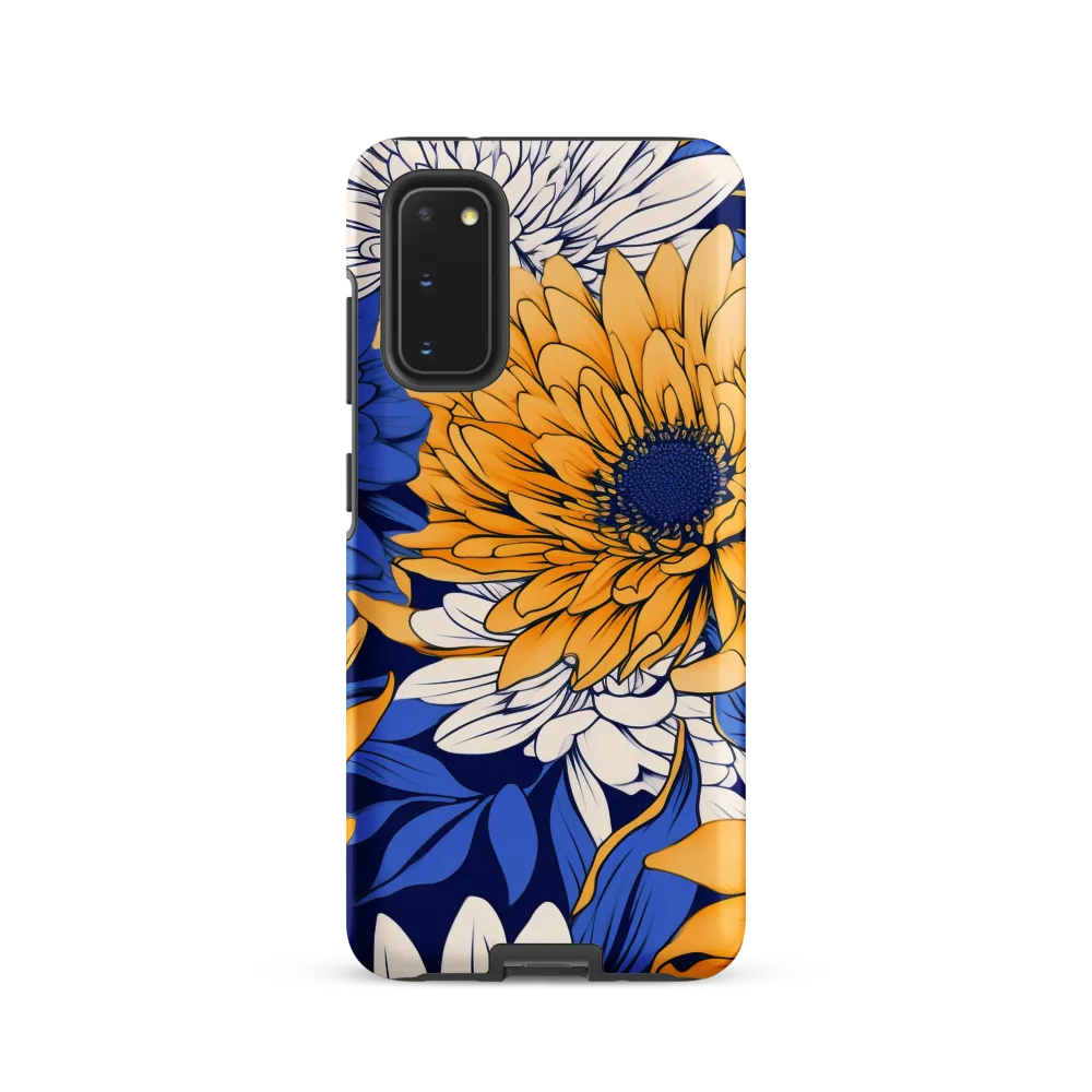 Floral Harmony in Blue and Yellow