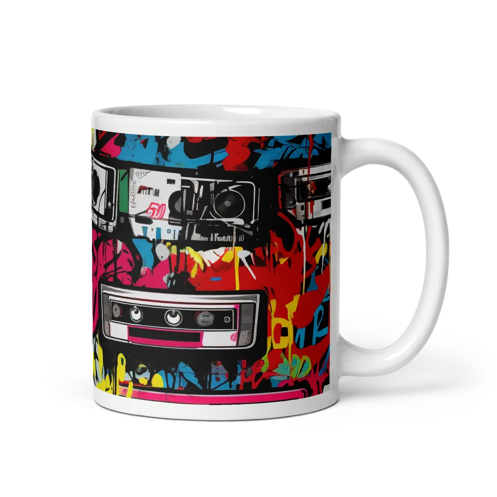 Urban Nostalgia: A Retro Cassette Explosion | Mugs | Multiple Sizes & Colors