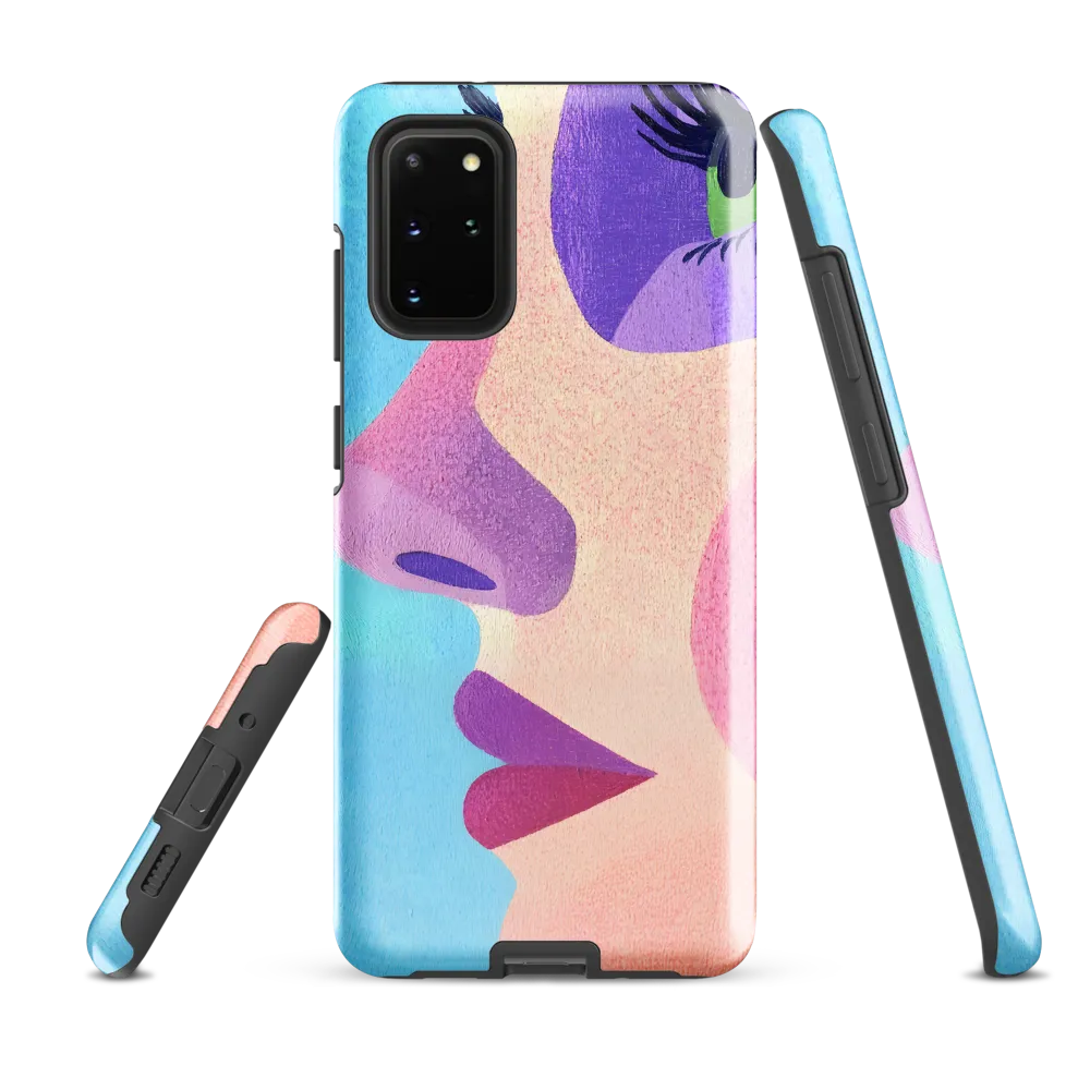 Fragmented Profile in Cyan and Purple