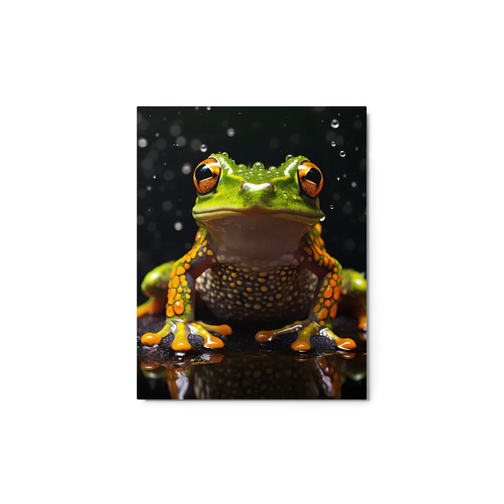 Emerald Elegance: The Frog in Focus | Metal Print | 11″×14″