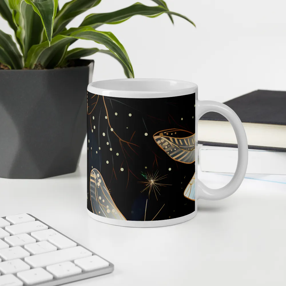 Ethereal Dance: Dragonflies in a Midnight Garden | Mugs | Multiple Sizes & Colors