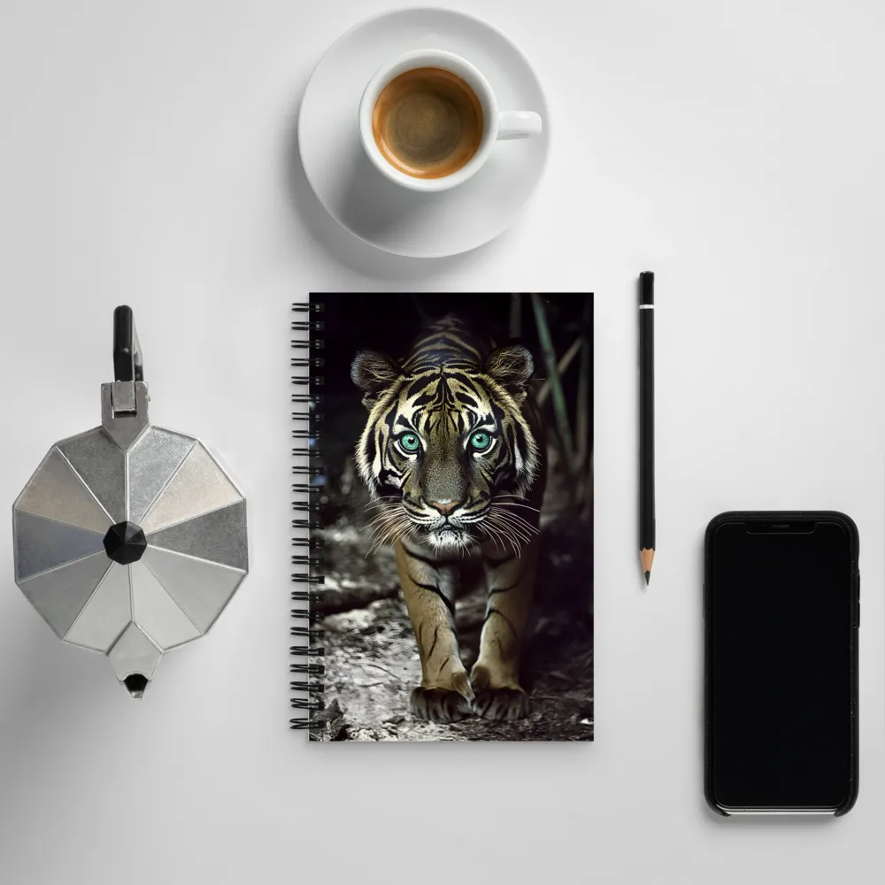 Majestic Gaze: The Tiger's Presence | Spiral Notebook