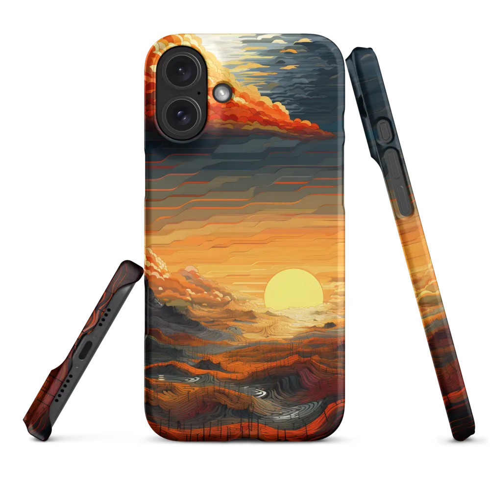 Ethereal Sunset: A Serene Landscape in Flowing Forms