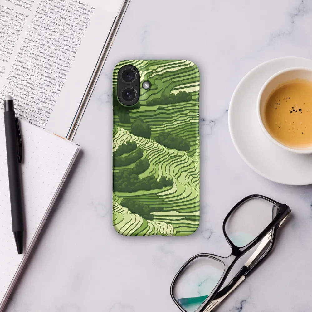 Waves of Green: An Abstract Landscape | Phone Case |  16 Plus | Snap Case | Matte
