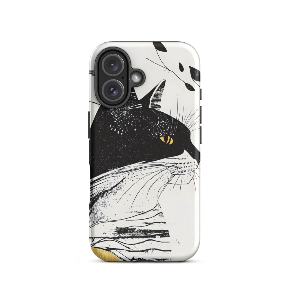 Whiskered Elegance: A Minimalist Cat Profile | Phone Case