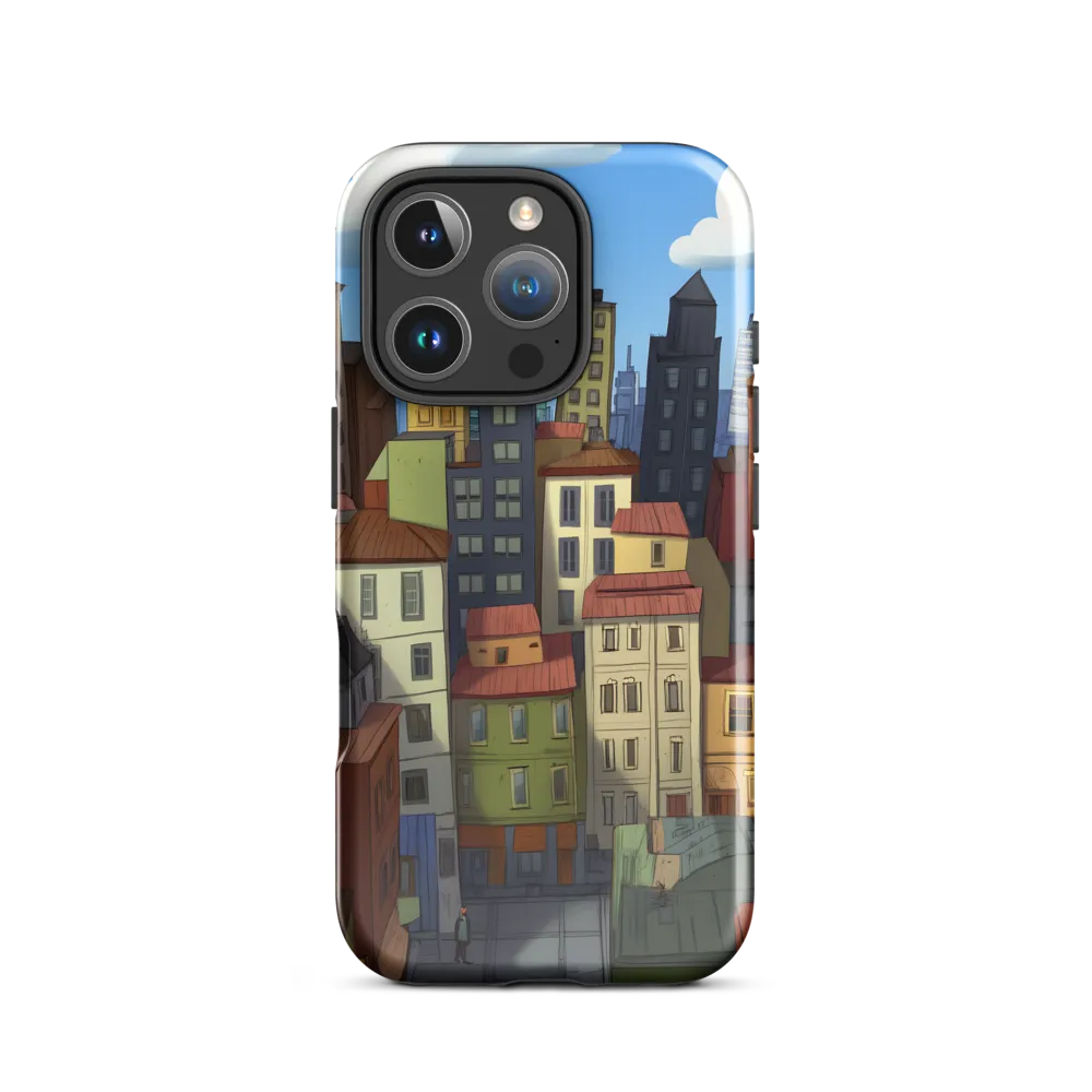 Urban Symphony: A Colorful Cityscape | Phone Case |  16 Pro | Tough Case | Glossy