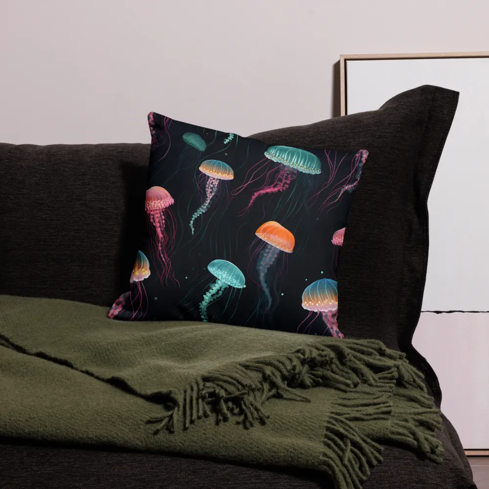 Ethereal Dance of Jellyfish | Pillow Case | 18″×18″