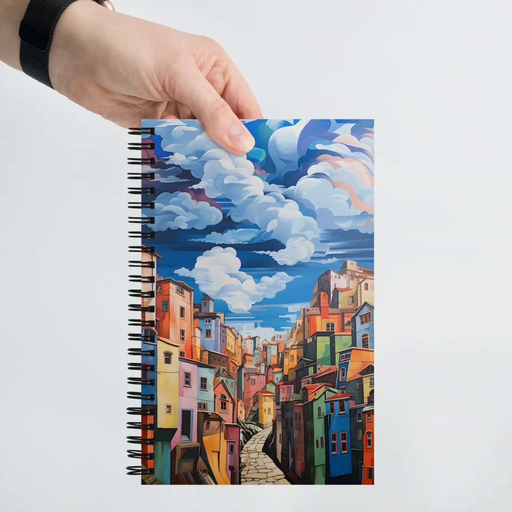 Whimsical Heights: A Vibrant Cityscape | Spiral Notebook