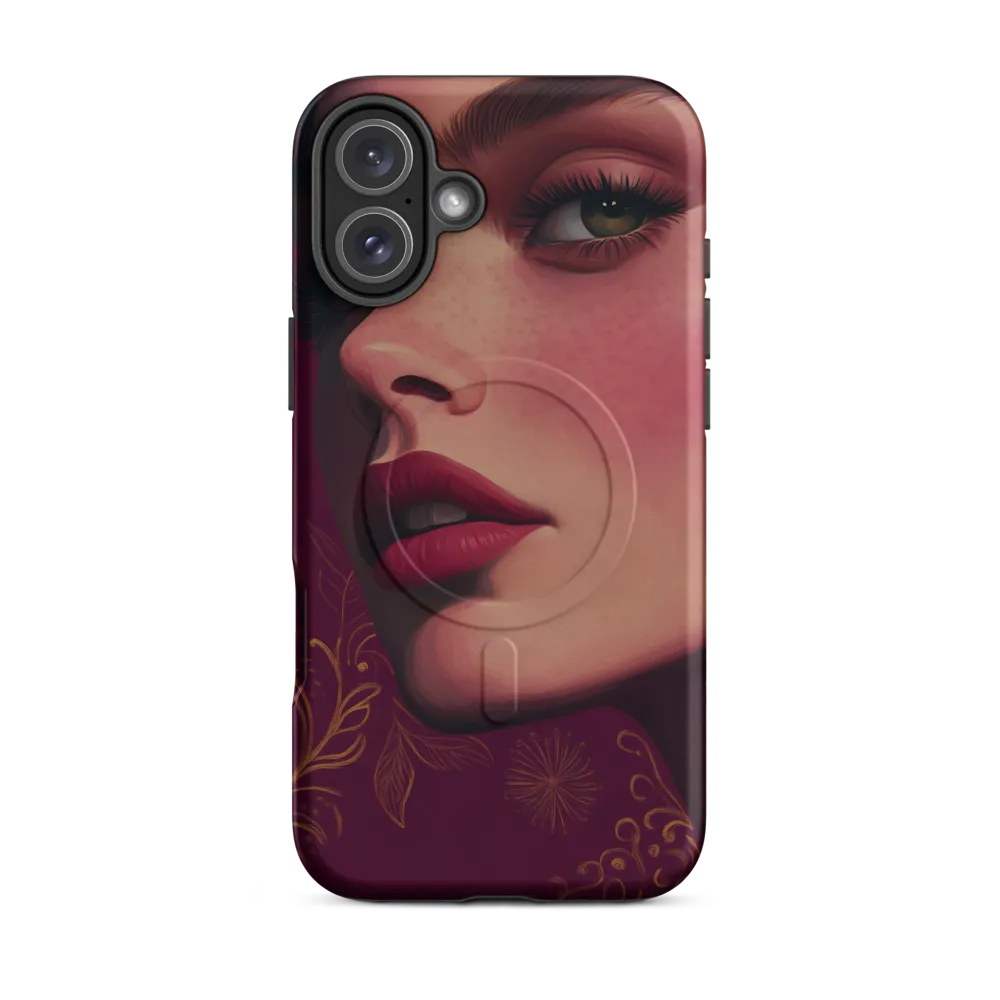 Ember Portrait with Golden Filigree