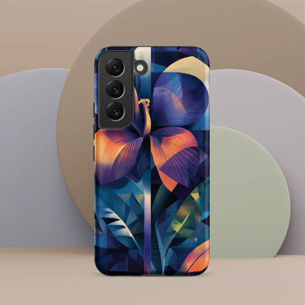 Iridescent Orchid in Geometric Night