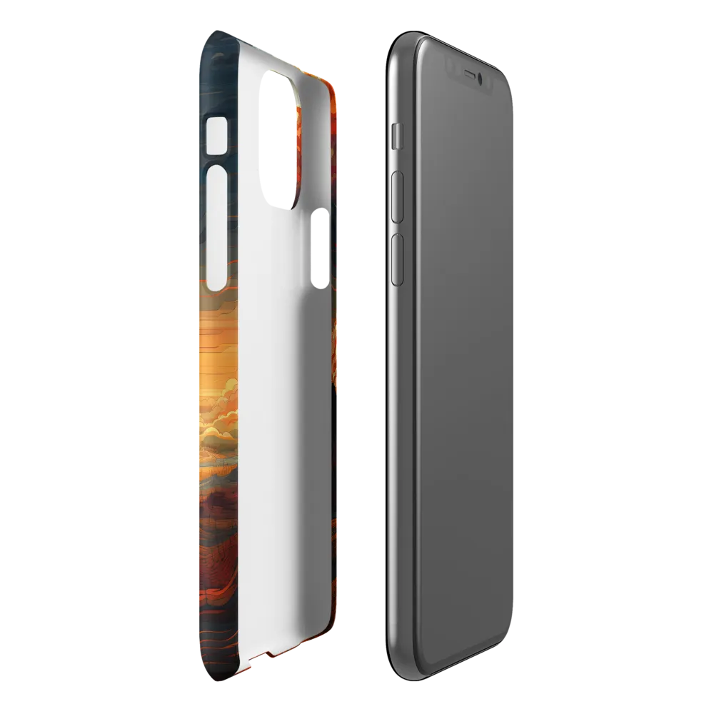 Ethereal Sunset: A Serene Landscape in Flowing Forms | Phone Case |  11 Pro | Snap Case | Matte