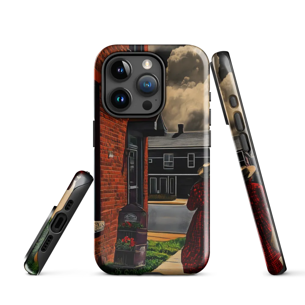 Silent Stroll: A Moment in Red | Phone Case |  15 Pro | Tough Case | Glossy