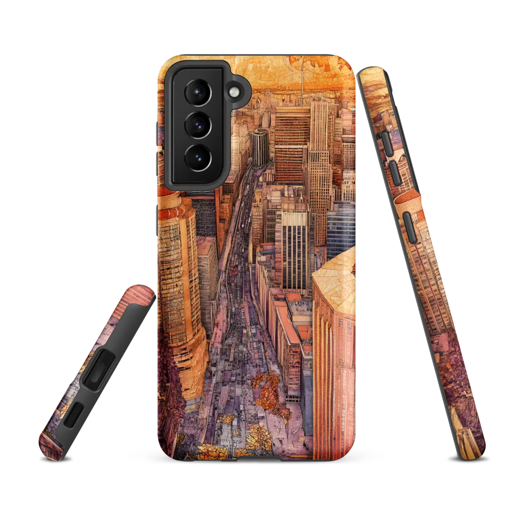 Mosaic Cityscape at Dusk