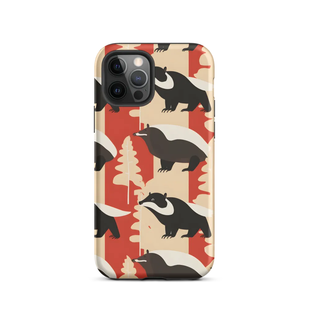 Wildlife Pattern: The Badger Tale | Phone Case |  12 Pro | Tough Case | Matte