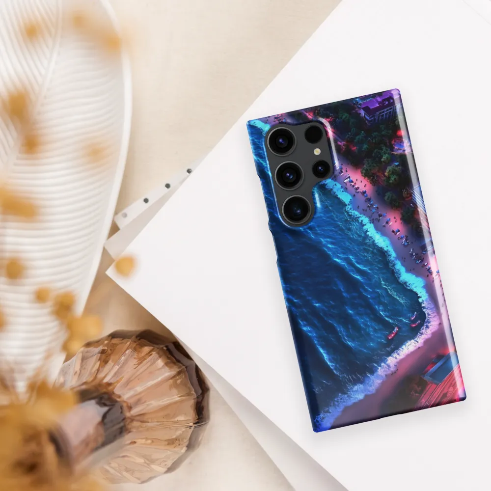 Twilight Reflections: A Serene Beach Aerial | Phone Case |  S23 Ultra | Snap Case | Glossy