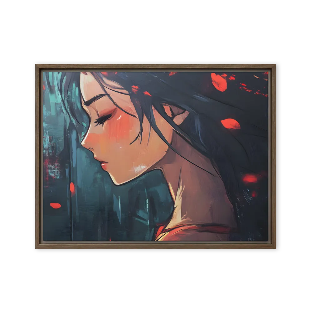 Whispers of Melancholy | Canvas with Brown Frame | 18″×24″