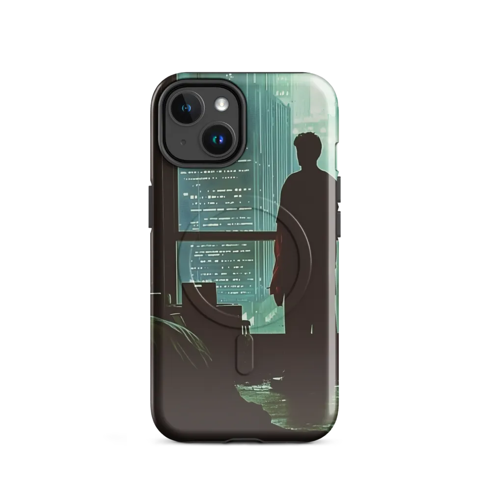 Silent Contemplation in a Futuristic Dystopia | Phone Case |  14 | MagSafe® Tough Case | Glossy