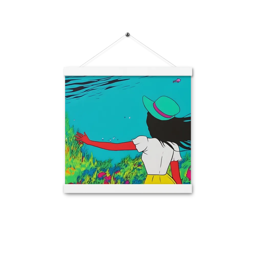 Whimsical Encounter | Poster With White Wood Hanger | 12″×12″
