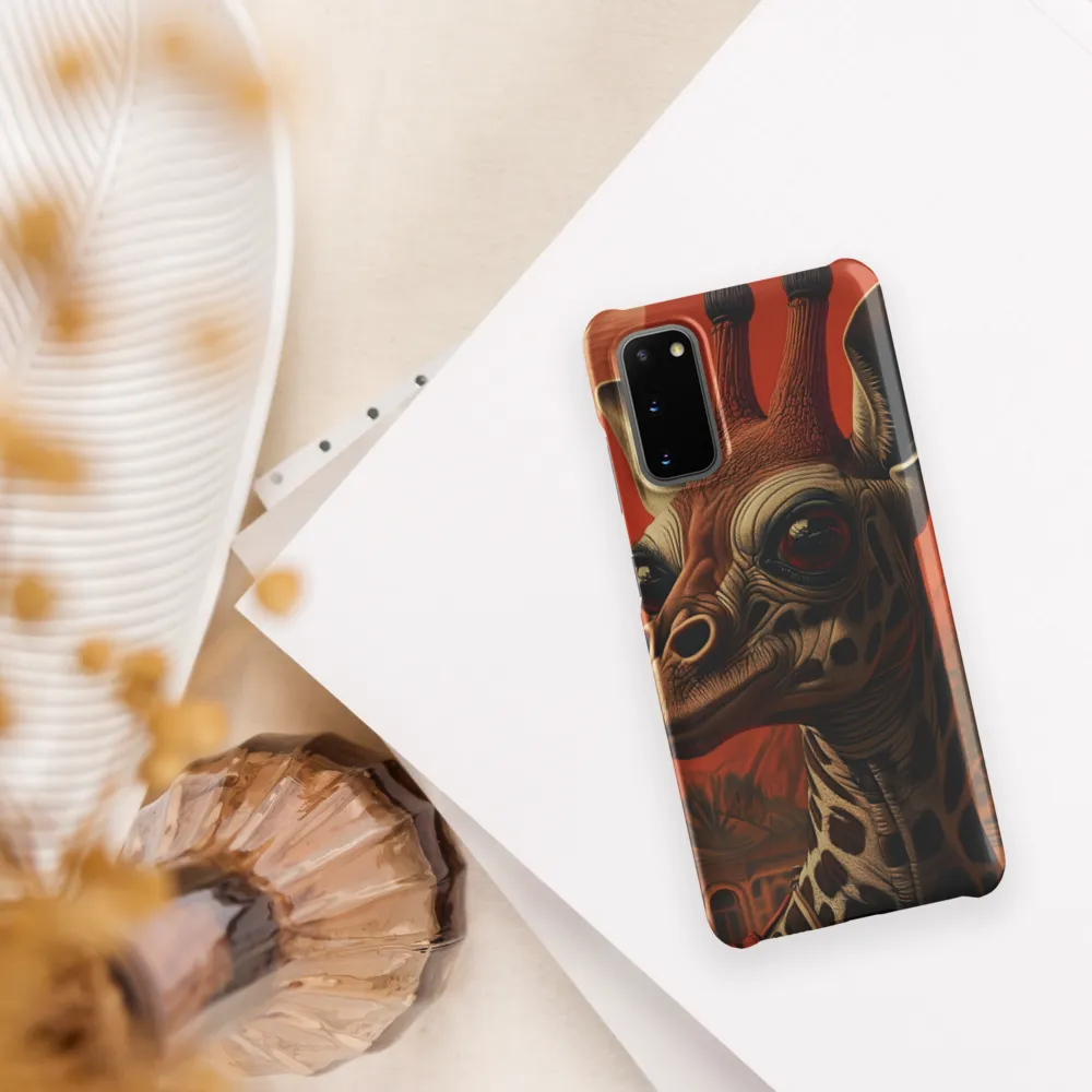 Whimsical Giraffe in an Orange Dreamscape