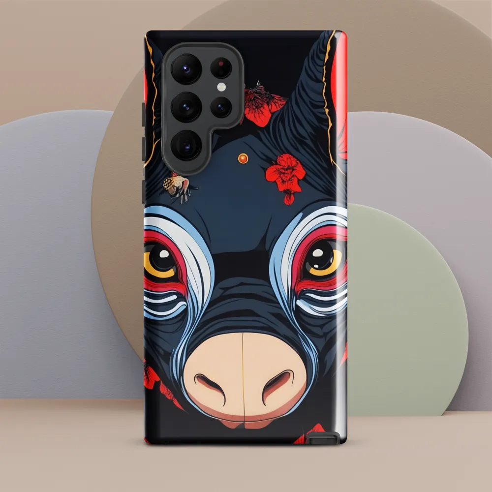 Mystical Bull with Floral Motifs