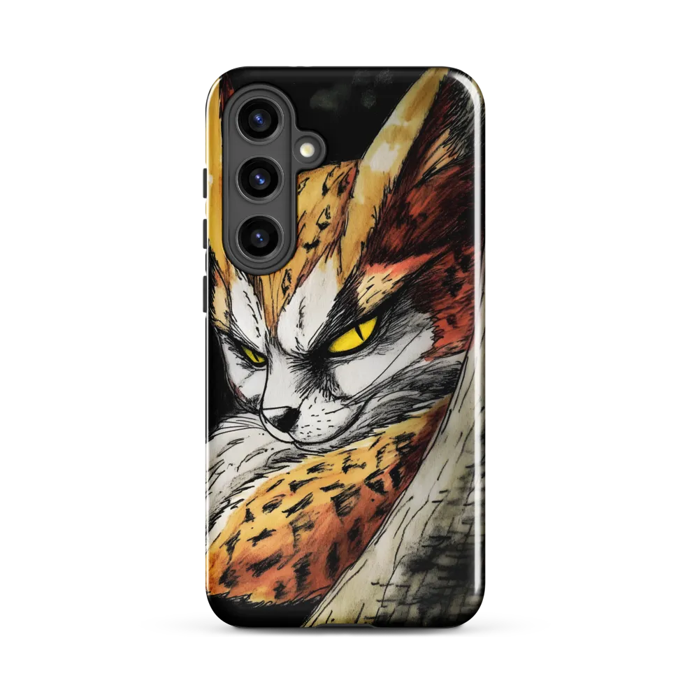 Fierce Gaze of the Wild Cat | Phone Case |  S24 Plus | Tough Case | Glossy
