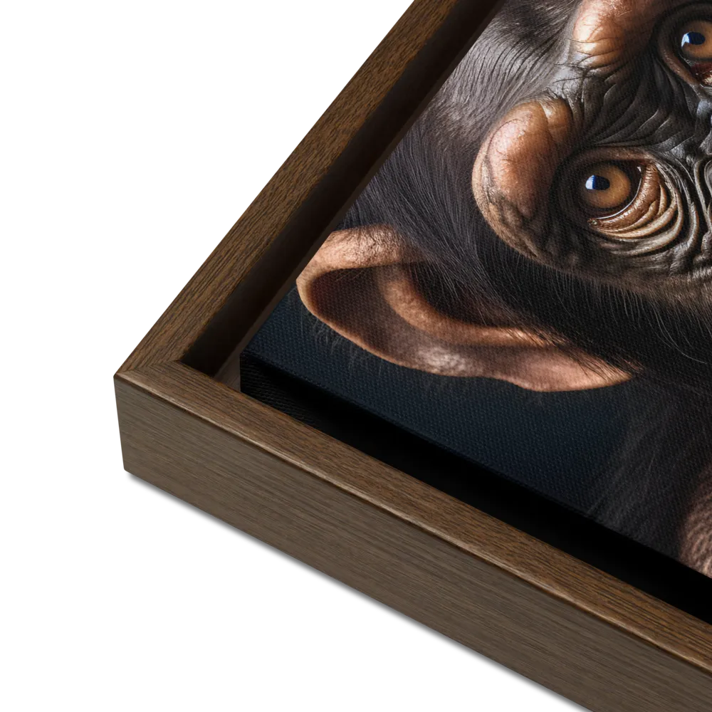 Whispers of Curiosity | Canvas with Brown Frame | 12″×16″