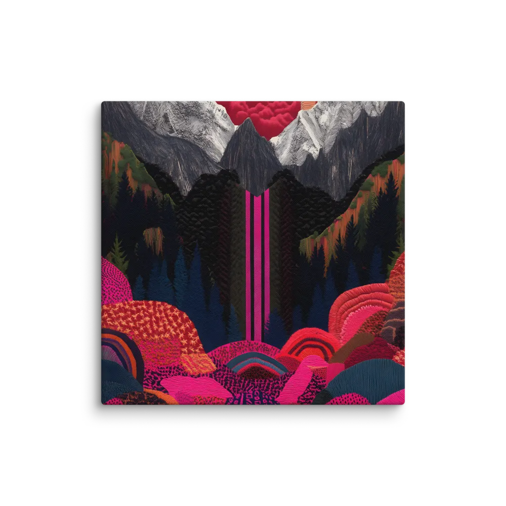 Ethereal Cascade: A Surreal Landscape | Canvas | 30″×30″