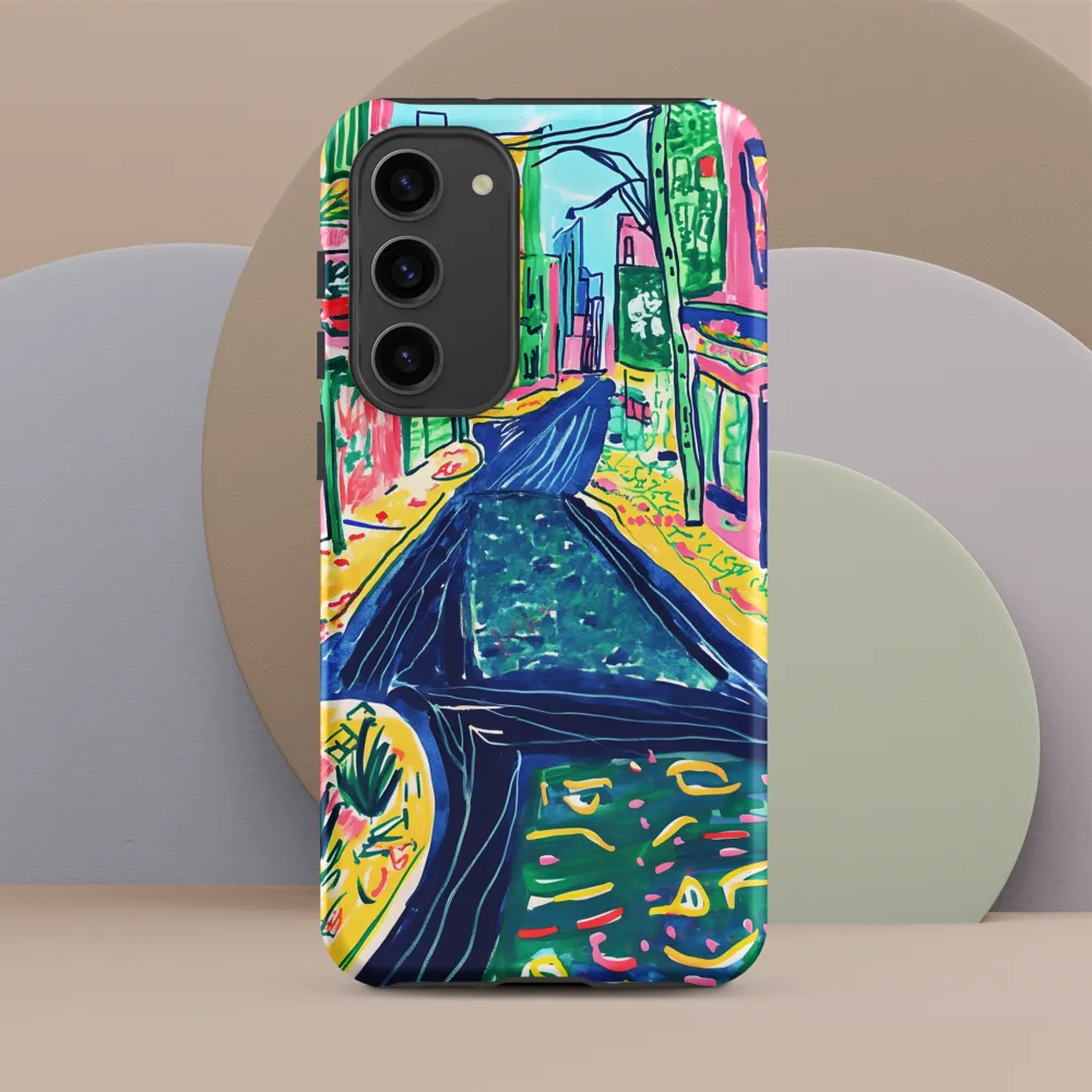 Dreamy Street in Vibrant Hues