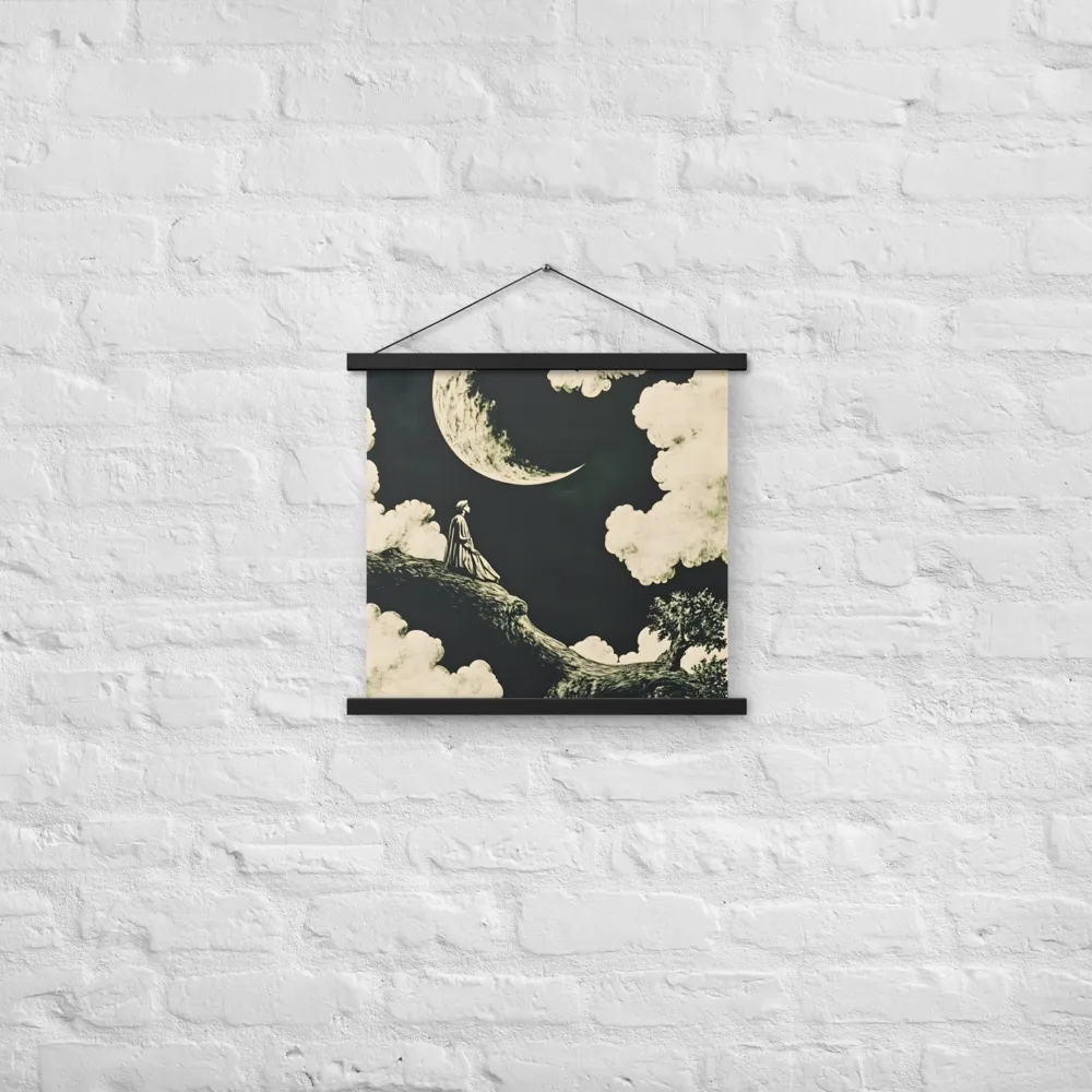 Whispers of the Moon | Poster With Black Wood Hanger | 18″×18″