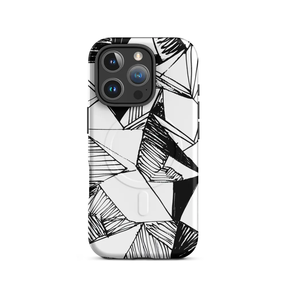 Dynamic Geometry in Ink | Phone Case |  16 Pro | MagSafe® Tough Case | Matte