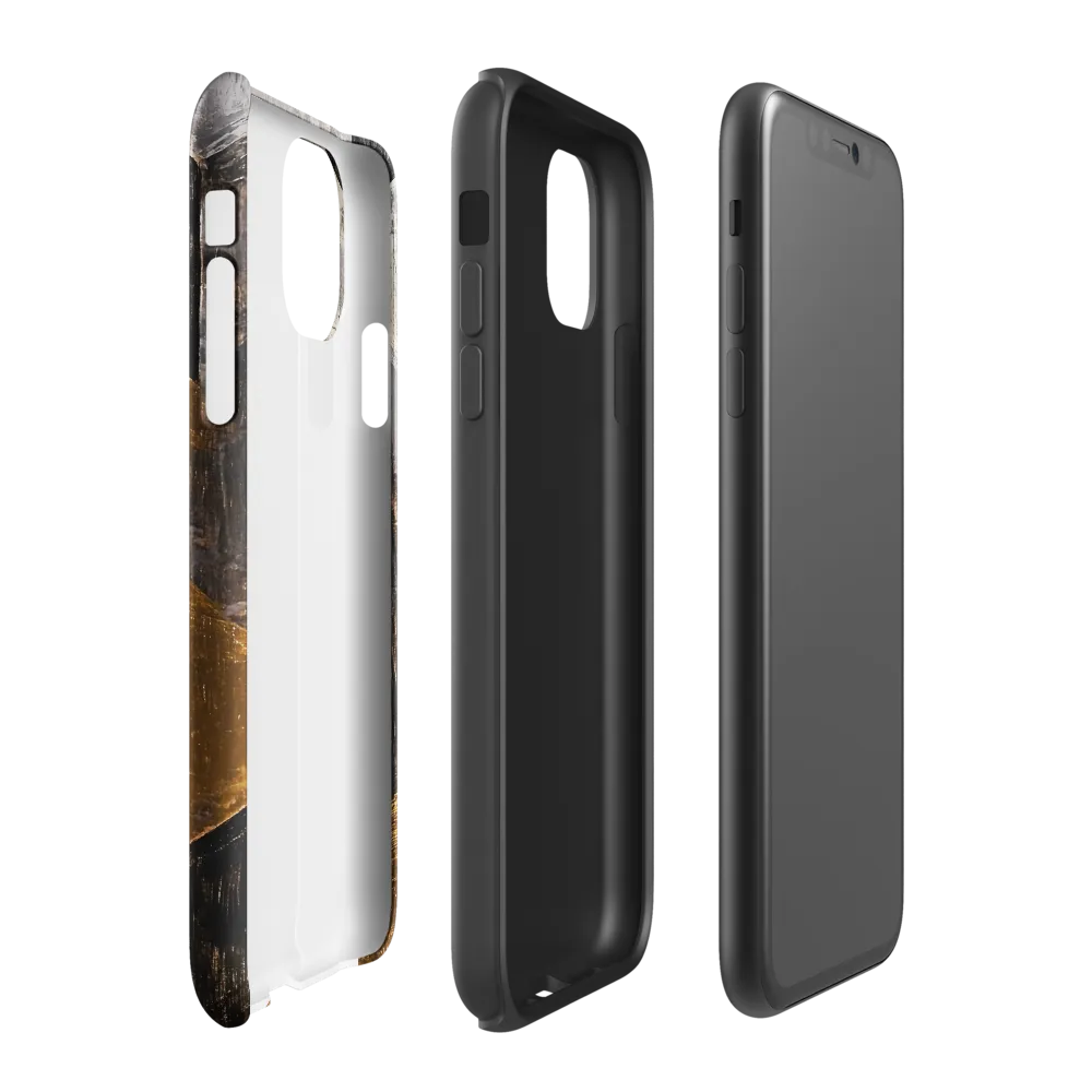 Geometric Harmony in Gold and Black | Phone Case |  11 | Tough Case | Glossy