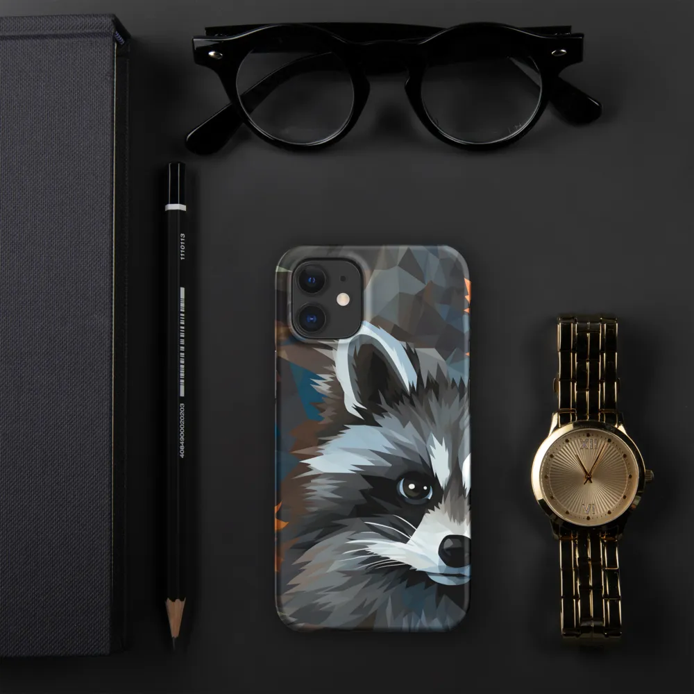 Whispers of Autumn: The Raccoon's Gaze | Phone Case |  12 Mini | Snap Case | Matte