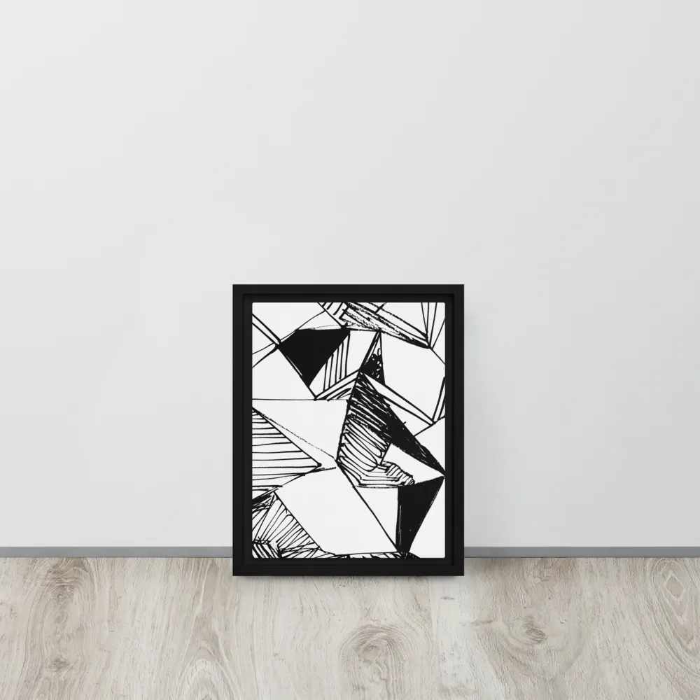 Dynamic Geometry in Ink | Canvas with Black Frame | 9″×12″