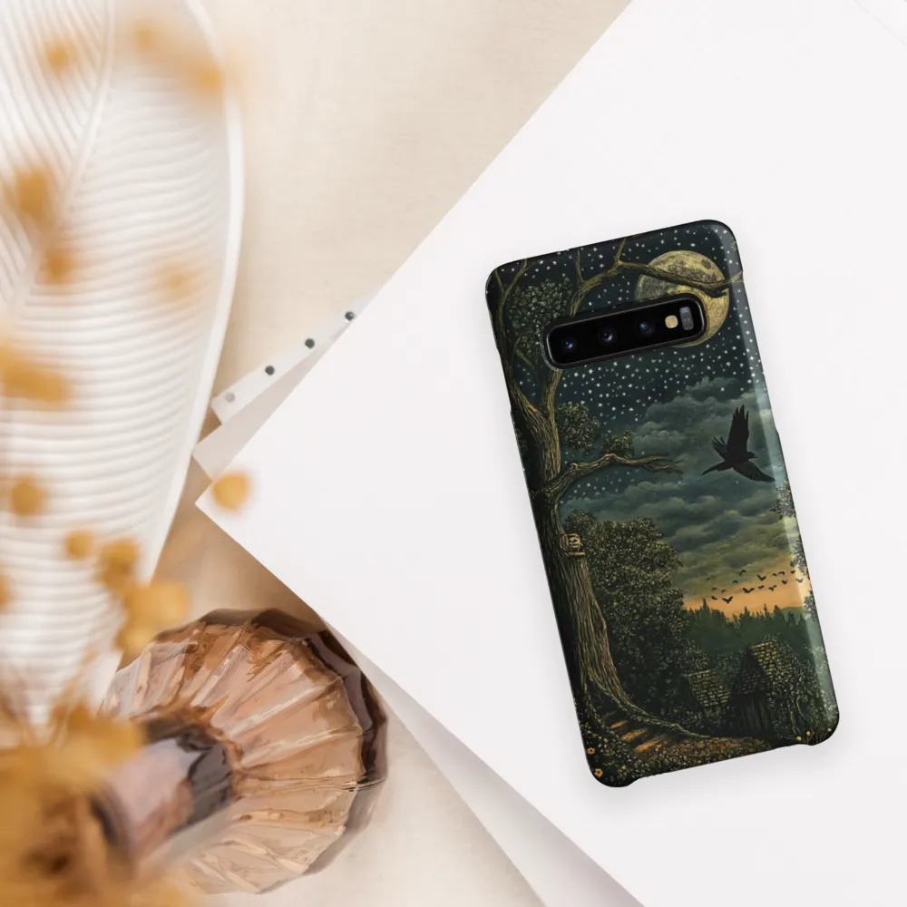 Mystical Nightscape Under the Full Moon | Phone Case |  S10 | Snap Case | Matte