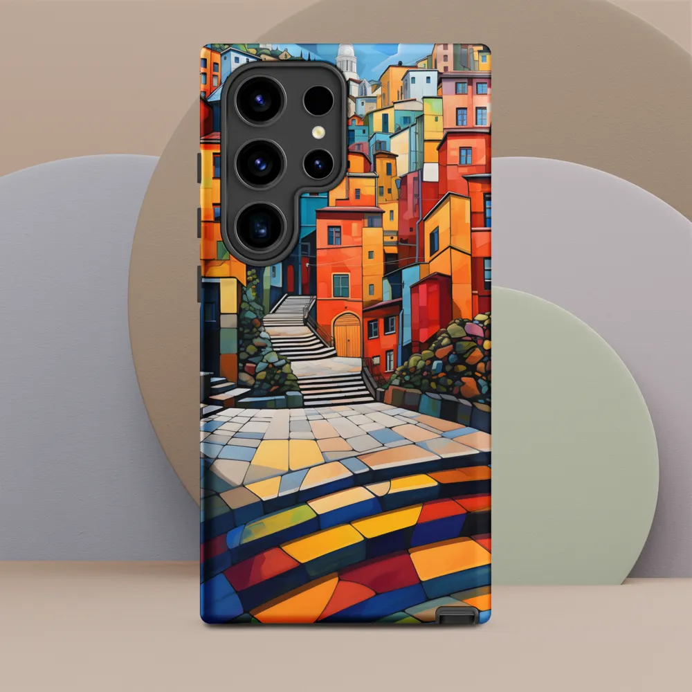 Vibrant Village: A Cubist Journey
