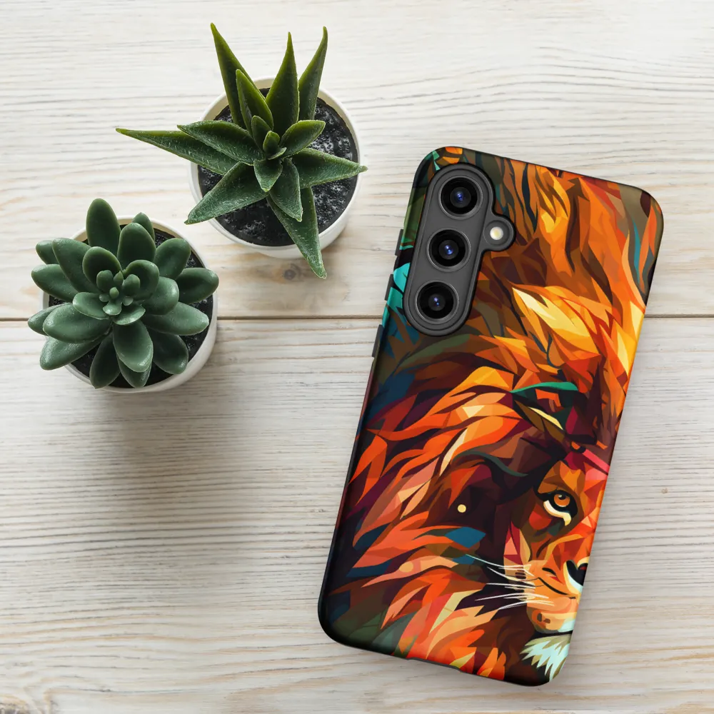 Majestic Gaze: The Polygonal Lion