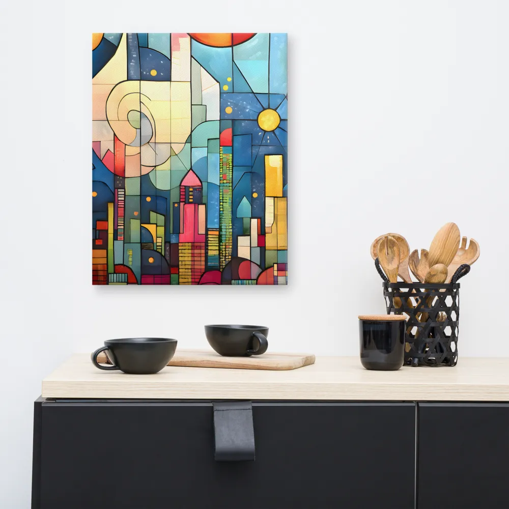 Geometric Harmony: A Vibrant Cityscape