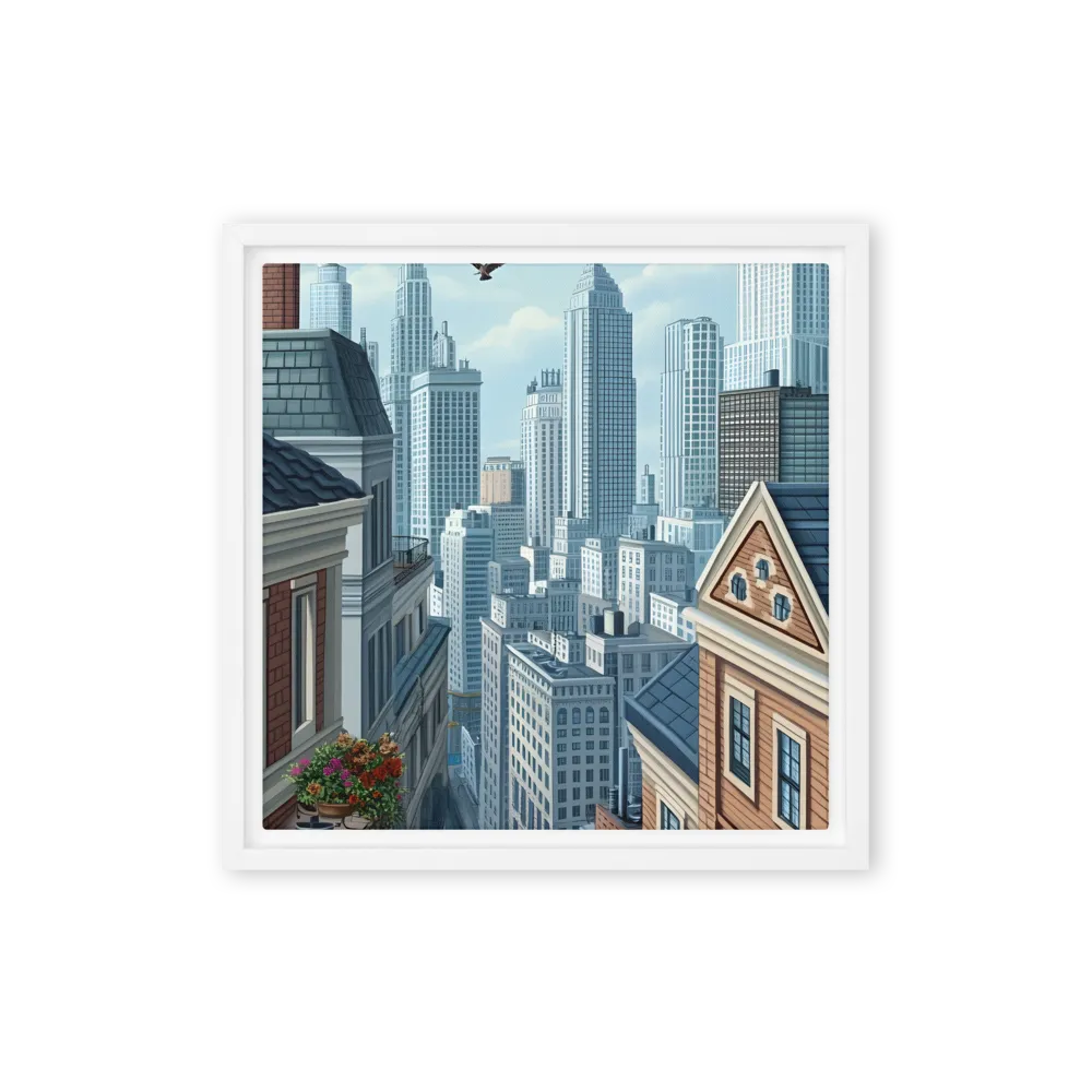 Urban Symphony | Canvas with White Frame | 12″×12″