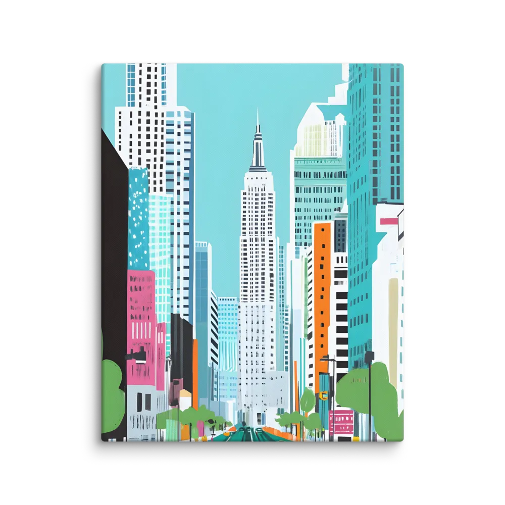 Urban Symphony: A Modern Cityscape | Canvas | 16″×20″