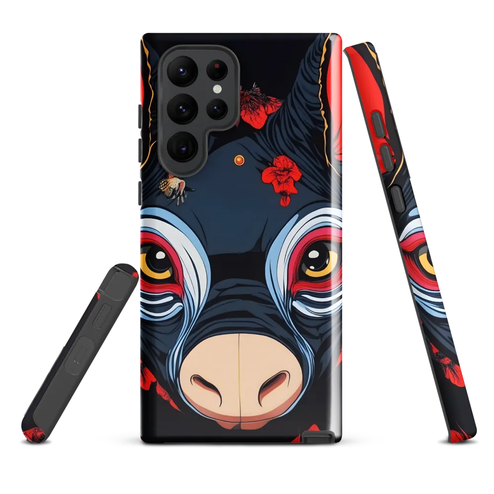 Mystical Bull with Floral Motifs