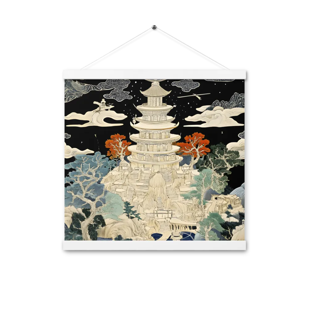 Whispers of the Pagoda | Poster With White Wood Hanger | 16″×16″