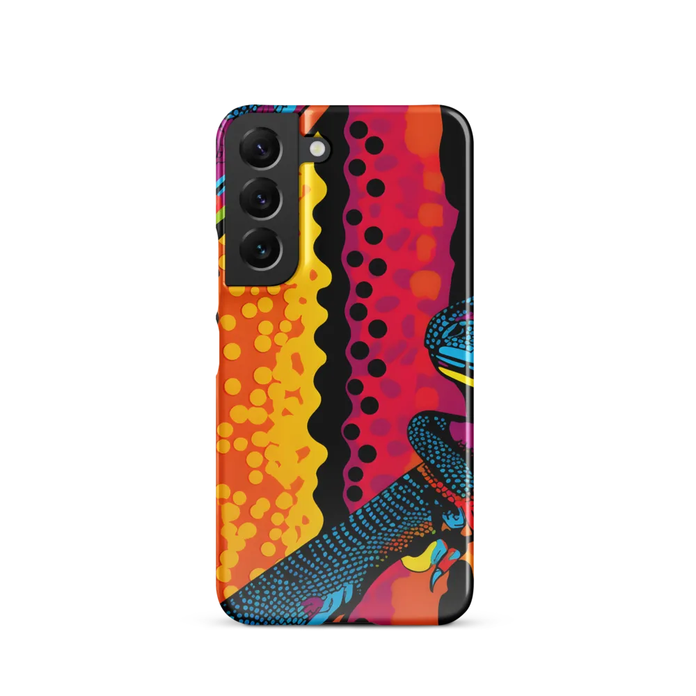 Colorful Encounters: The Playful Geckos | Phone Case |  S22 | Snap Case | Glossy